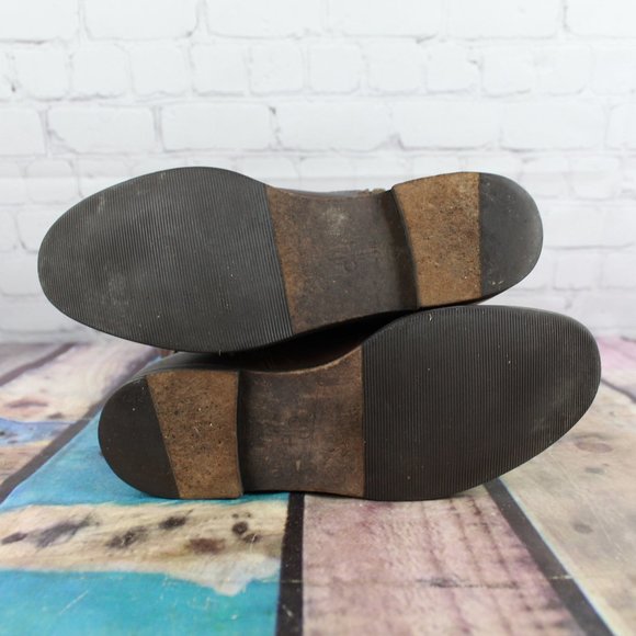 Cole Haan Air Petra Brown Leather Buckle Belt Side Zip Tall Riding Boots 6 B - Picture 9 of 9